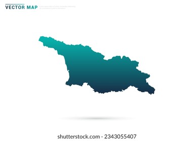 Abstract green gradient of Georgia map on white background vector.