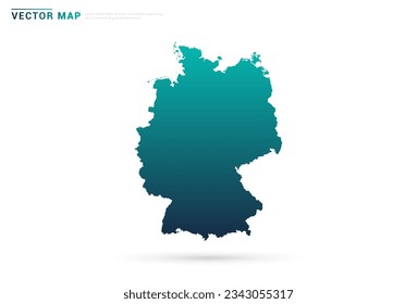 Abstract green gradient of Germany map on white background vector.