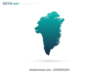 Abstract green gradient of Greenland map on white background vector.