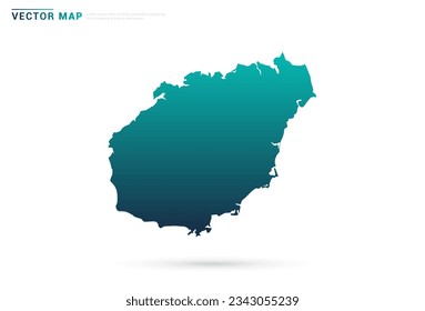 Abstract green gradient of Hainan map on white background vector.