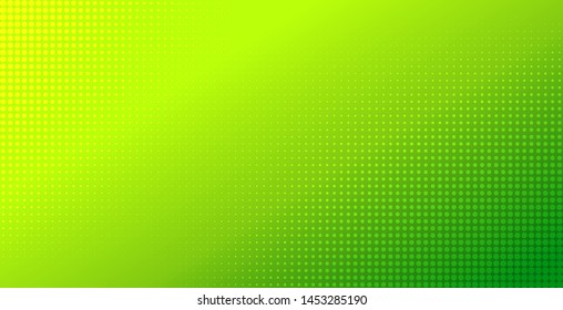 Abstract green gradient halftone background. Natural color vector backdrop. Template for flyer, banner design