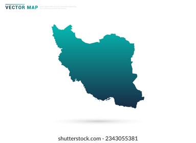 Abstract green gradient of Iran map on white background vector.