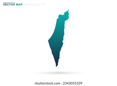 Abstract green gradient of Israel map on white background vector.