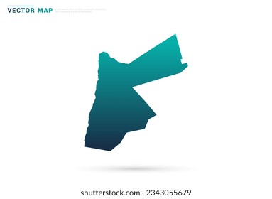 Gradiente verde abstracto de Jordania mapa sobre el vector de fondo blanco.
