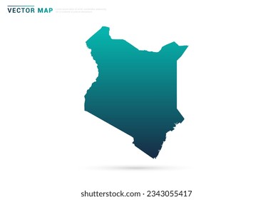 Abstract green gradient of Kenya map on white background vector.