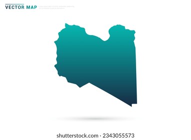 Abstract green gradient of Libya map on white background vector.