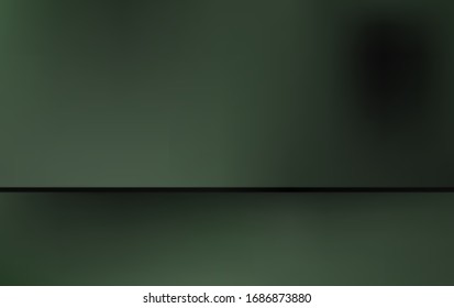 Abstrakter und grüner Farbverlauf-heller Hintergrund mit Studiohintergrund. Leere Anzeige oder sauberer Raum für die Anzeige des Produkts. Realistische 3D-Darstellung.