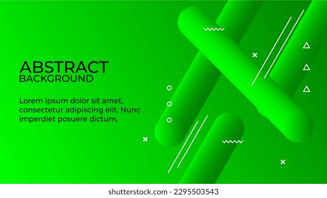 Abstract green gradient liquid flow background with memphis style. Perfect for covers design. Business brochure, applicable for placards, banners, posters, flyers, presentation .etc.