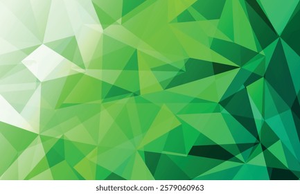 Abstract green gradient low poly geometric triangle pattern background