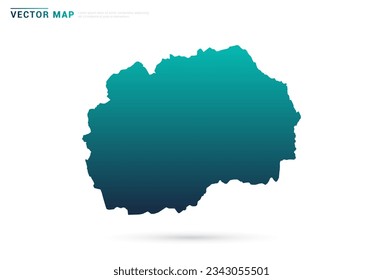 Abstract green gradient of Macedonia map on white background vector.