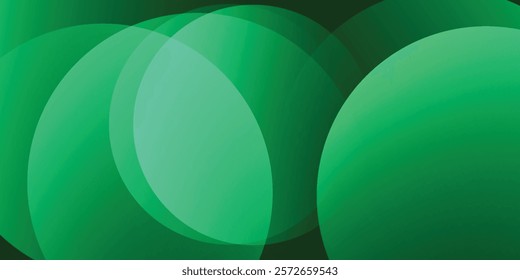 Abstract green gradient shapes background.