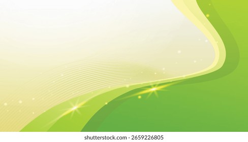 Abstract green gradient shiny fluid wave background. Modern futuristic background with text space. Can be use for landing page, book covers, brochures, flyers, magazines, any brandings, banners