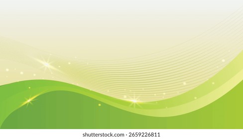 Abstract green gradient shiny fluid wave background. Modern futuristic background with text space. Can be use for landing page, book covers, brochures, flyers, magazines, any brandings, banners