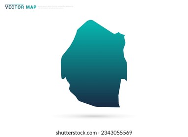 Abstract green gradient of Swaziland map on white background vector.