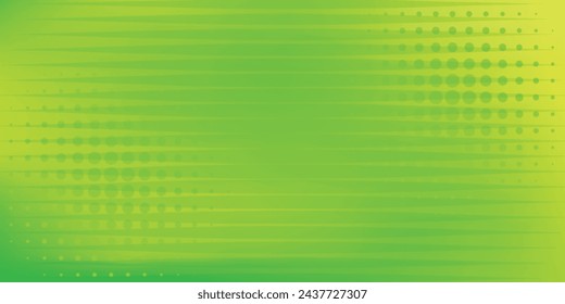 Abstract green gradient vector banner. Halftone dotted minimal contemporary long background
