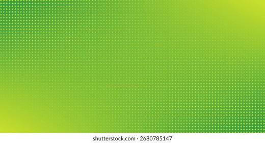Abstract green gradient vector banner. Halftone dotted minimal contemporary long background with copy space for text