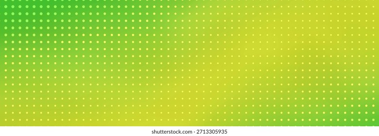 Banner de vetor de gradiente verde abstrato. Meio-tom pontilhado plano de fundo longo contemporâneo mínimo com espaço de cópia para texto