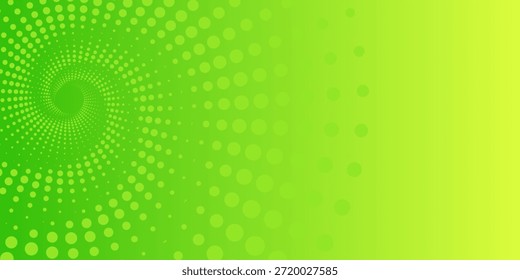 Banner de vetor de gradiente verde abstrato. Meio-tom pontilhado mínimo contemporâneo longo fundo arte