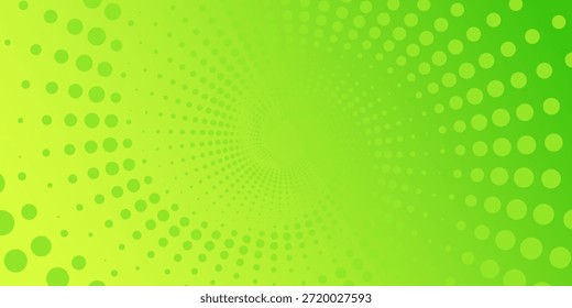 Banner de vetor de gradiente verde abstrato. Meio-tom pontilhado minimamente contemporâneo longo fundo arte ilustrações vetor