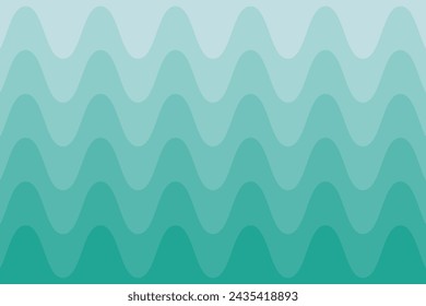 Fondo simple de onda de gradiente verde abstracto. Ilustración vectorial.