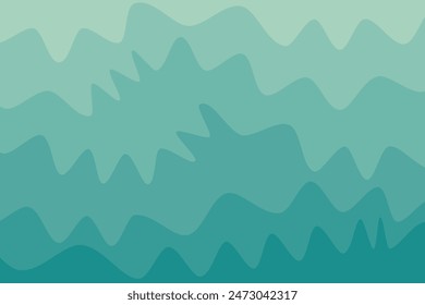 Abstract green gradient wave simple background. Vector illustration.