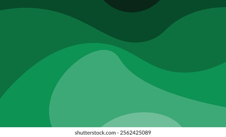 Abstract Green Gradient Waves Background Design