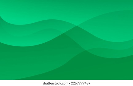 Abstract green gradient wavy background. Eps10 vector