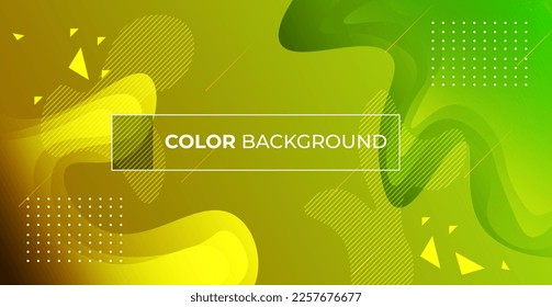 abstract green gradient wavy light liquid color with geometric shape background. eps10 vector