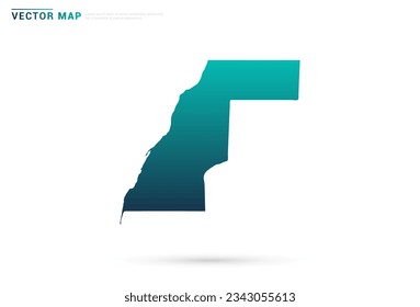 Abstract green gradient of Western Sahara map on white background vector.