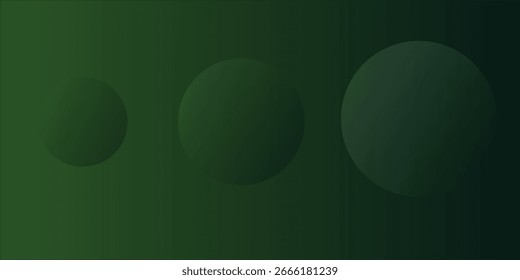Abstract Green Gradients With Circular Shapes in Minimalist Art Style