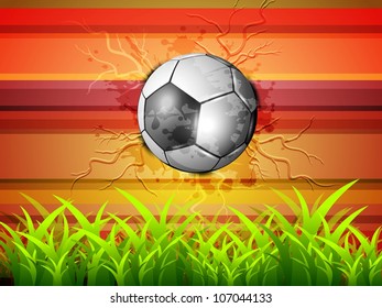Resumen del fondo verde del césped con el fútbol. EPS 10.
