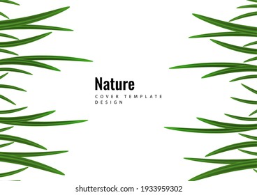 Abstrakte grüne Grasgrenze auf weißem Hintergrund. Muster für Ökodesign. Vektorgrafik