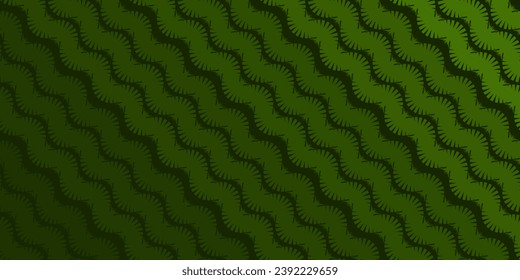 abstract green grass wave pattern texture on striped background, wallpaper, carpet or lawn top view, wavy green lines, natural organic products, vector illustration