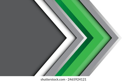 Abstractas verde gris flecha blanco espacio en blanco diseño moderno futurista Ilustración vectorial de fondo.