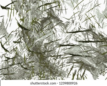 Abstract green gray background on white backdrop. Rectangular horizontal shape. Average rough design.

