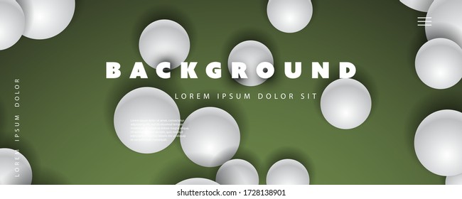 Abstract Green and Gray Minimal Geometric Pattern Background, Multi Purpose Template, Spheres, Gradient Shapes Composition, Futuristic Poster, Header or Landing Page Design - Vector Illustration
