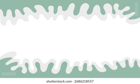 Abstractas fondo de Anuncio de ondas verdes y grises con forma fluida y Espacio para texto blanco. Ilustración vectorial