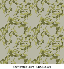 Abstract green and grey background as UFO camouflage. Seamless repeat light pattern usable as urban camo, wallpaper, backdrop or for print for textile or wrapping paper