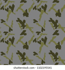 Abstract green and grey background as UFO camouflage. Seamless repeat light pattern usable as urban camo, wallpaper, backdrop or for print for textile or wrapping paper