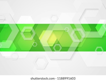 Abstract green and grey minimal tech geometric background. Vector design
