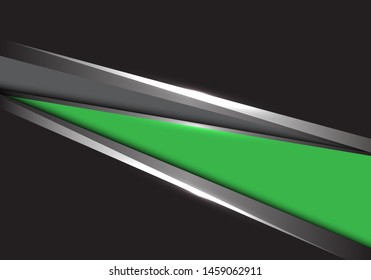Abstract green grey silver triangle on black design modern futuristic background vector illustration.