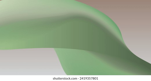 Abstract green and grey swirl wave background. Flow liquid lines design elemen
