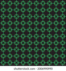 Abstract green grid patterns on black background, Abstract vector wallpaper, Seamless pattern background.