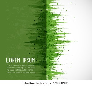 Abstract green grunge background with place for your text. Vector illustration.