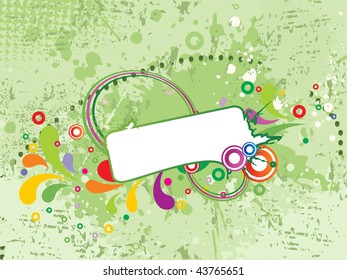 abstract green grungy background with colorful artwork