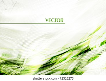 Abstract green grungy background. Vector