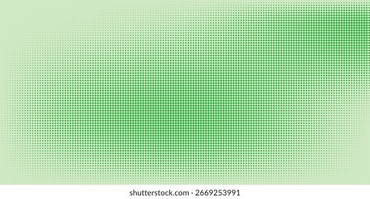 Abstract Green Halftone Background with Gradual Gradient Effect