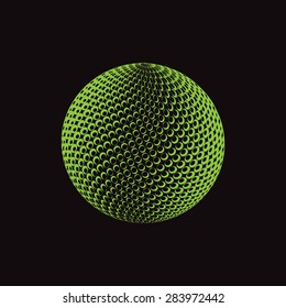 Abstract green halftone, black background vector 













