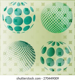 Abstract green halftone circle design illustration. Toolbox 