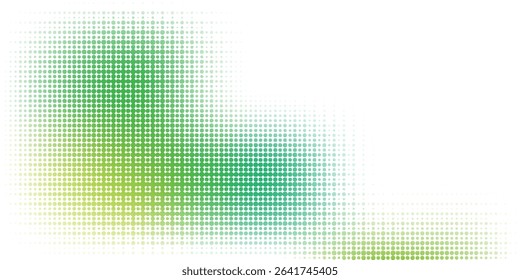 Abstract green halftone dot pattern on a white background with soft gradient transitions. A modern and minimal design suitable for digital art, posters, and creative backgrounds.